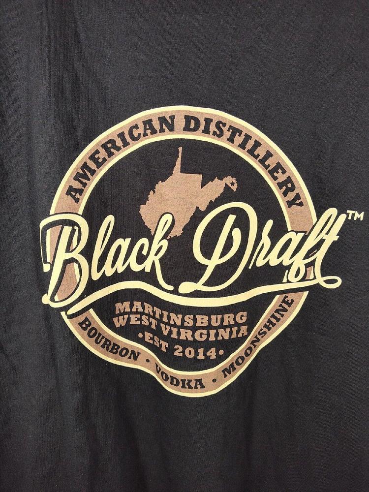 Black Draft American Distillery Men's Size XL Black Port & Co T-shirt EUC